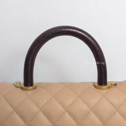 Chanel Coco Handle Small | Beige Caviar Gold Hardware-details