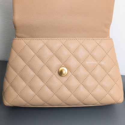 Chanel Coco Handle Small | Beige Caviar Gold Hardware-details