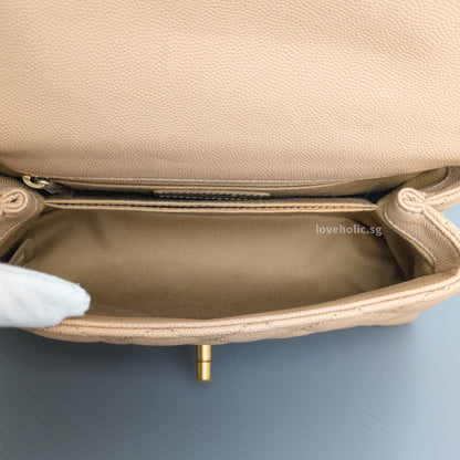Chanel Coco Handle Small | Beige Caviar Gold Hardware-details