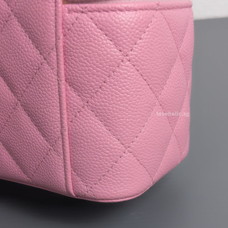 Top Handle Vanity On Chain "Pick Me Up" 22S | Pink Caviar Brushed Gold Hardware