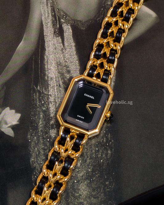 Chanel Vintage Premiere Watch 1987 Size M | 24K Gold Hardware-front