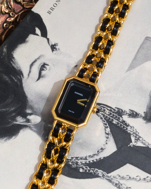 Chanel Vintage Premiere Watch 1987 Size S | 24K Gold Hardware-front