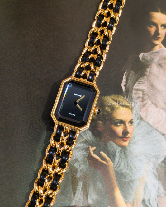 Chanel Vintage Premiere Watch 1987 Size S | 24K Gold Hardware-front
