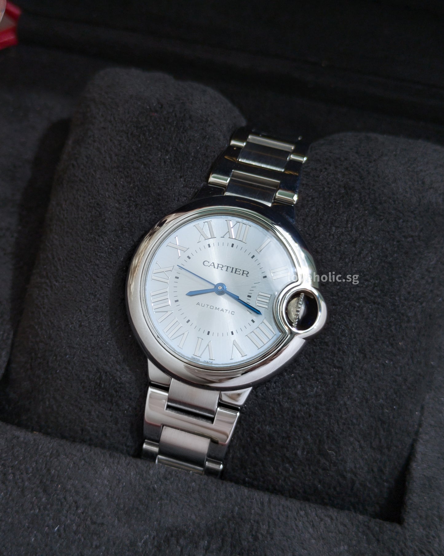 Cartier Balloon Bleu Steel WSBB0062 | Blue Dial -front