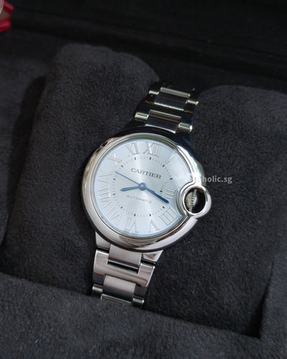 Cartier Balloon Bleu Steel WSBB0062 | Blue Dial -front