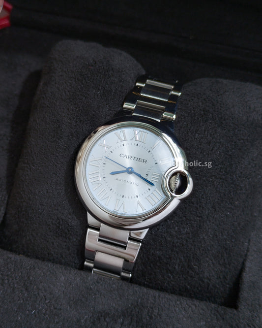 Cartier Balloon Bleu Steel WSBB0062 | Blue Dial -front