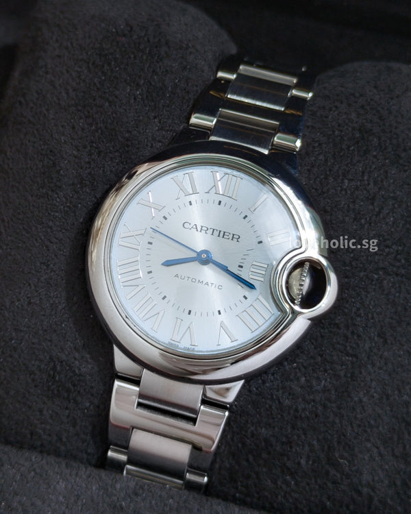 Cartier Balloon Bleu Steel WSBB0062 | Blue Dial -front