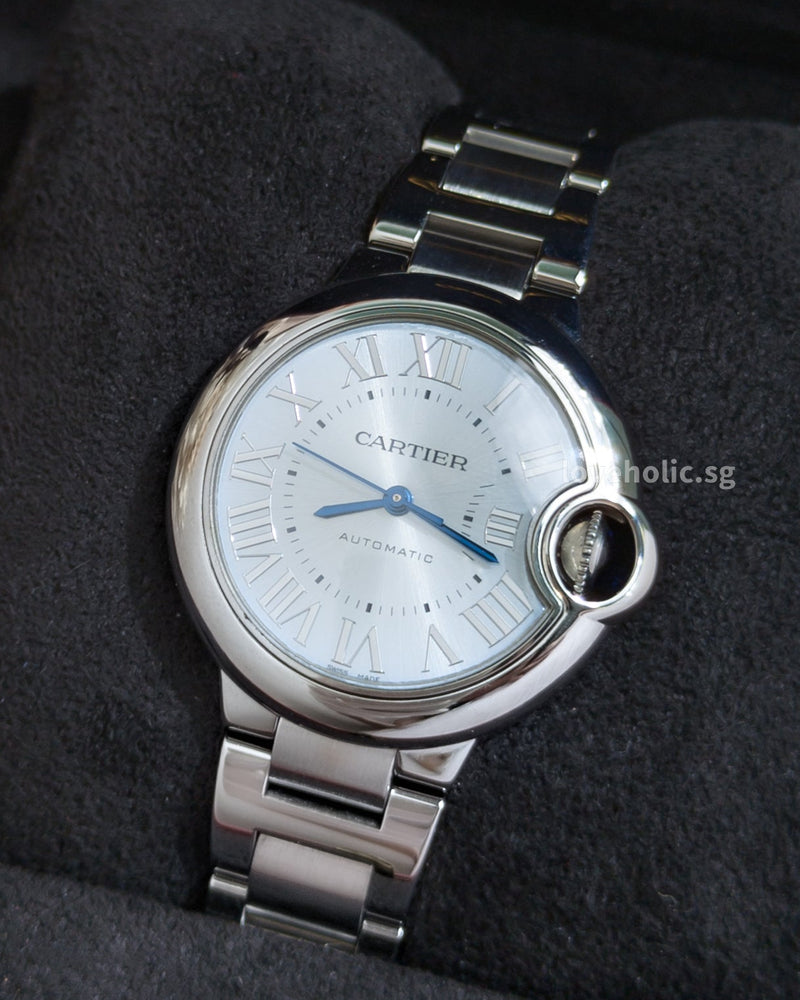 Cartier Balloon Bleu Steel WSBB0062 | Blue Dial -front
