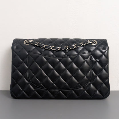 Chanel Classic Flap Medium | Black Lambskin Silver Hardware-back