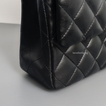 Chanel Classic Flap Medium | Black Lambskin Silver Hardware-details