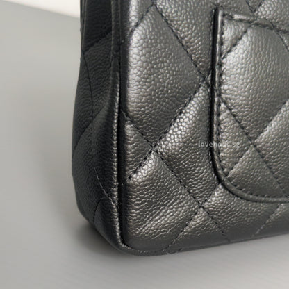Square Flap Mini  23P Heart Crush | Black Caviar Brushed Gold Hardware