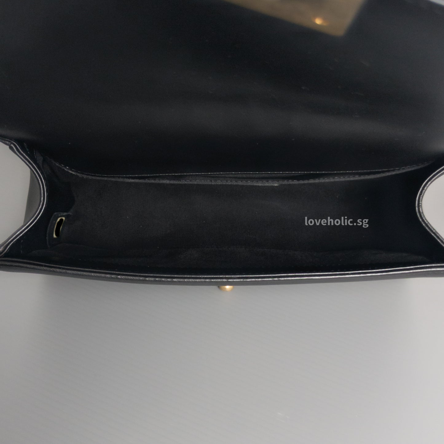 Boy Old Medium | Black Lambskin Brushed Gold Hardware