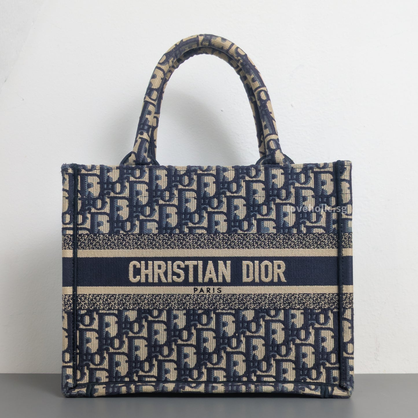Tote Bag Small | Blue Dior Oblique Embroidery