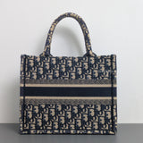 Tote Bag Small | Blue Dior Oblique Embroidery
