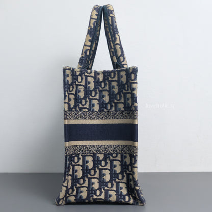 Tote Bag Small | Blue Dior Oblique Embroidery