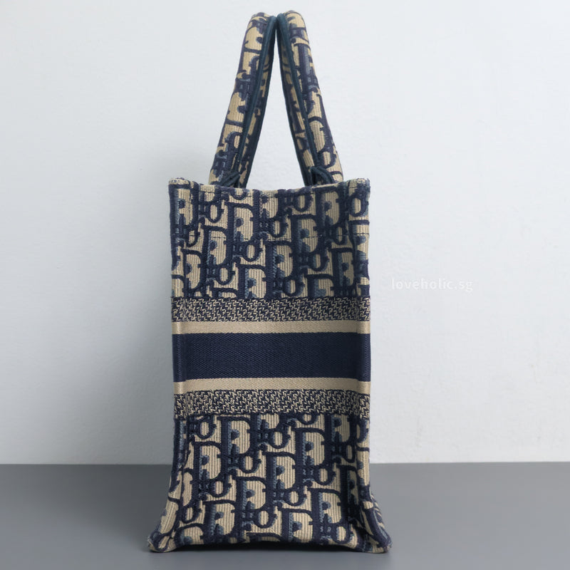 Tote Bag Small | Blue Dior Oblique Embroidery
