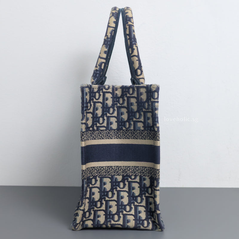 Tote Bag Small | Blue Dior Oblique Embroidery