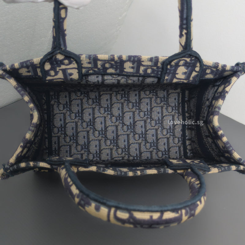 Tote Bag Small | Blue Dior Oblique Embroidery