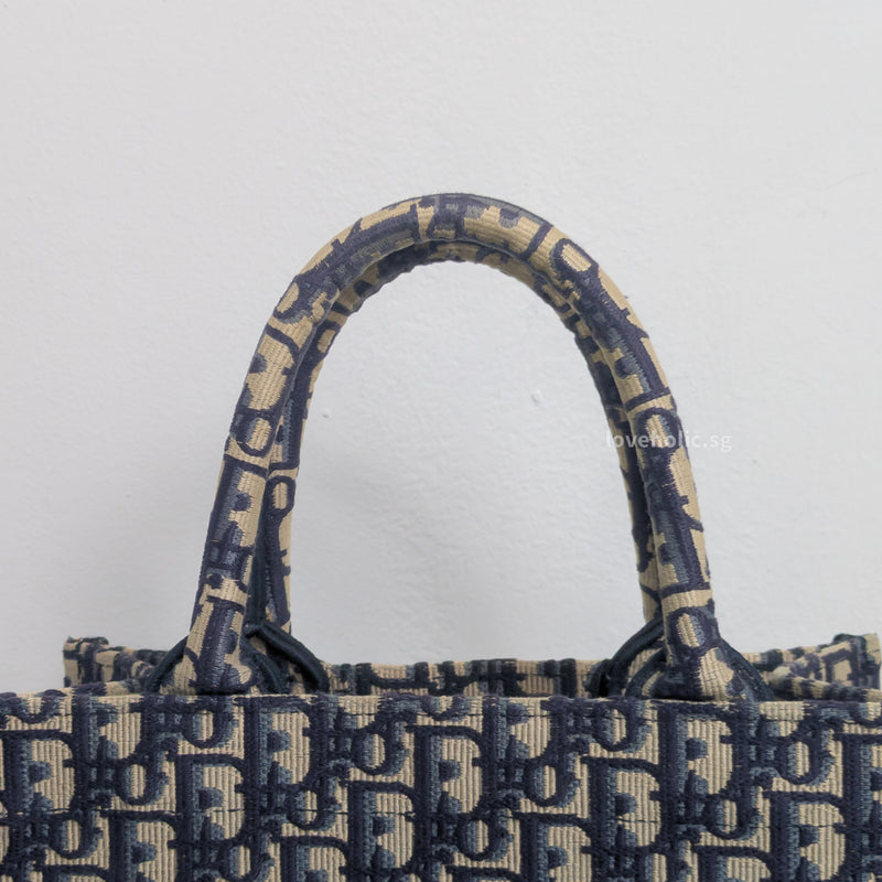 Tote Bag Small | Blue Dior Oblique Embroidery