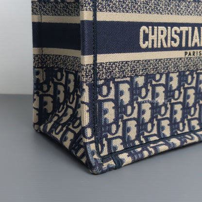 Tote Bag Small | Blue Dior Oblique Embroidery