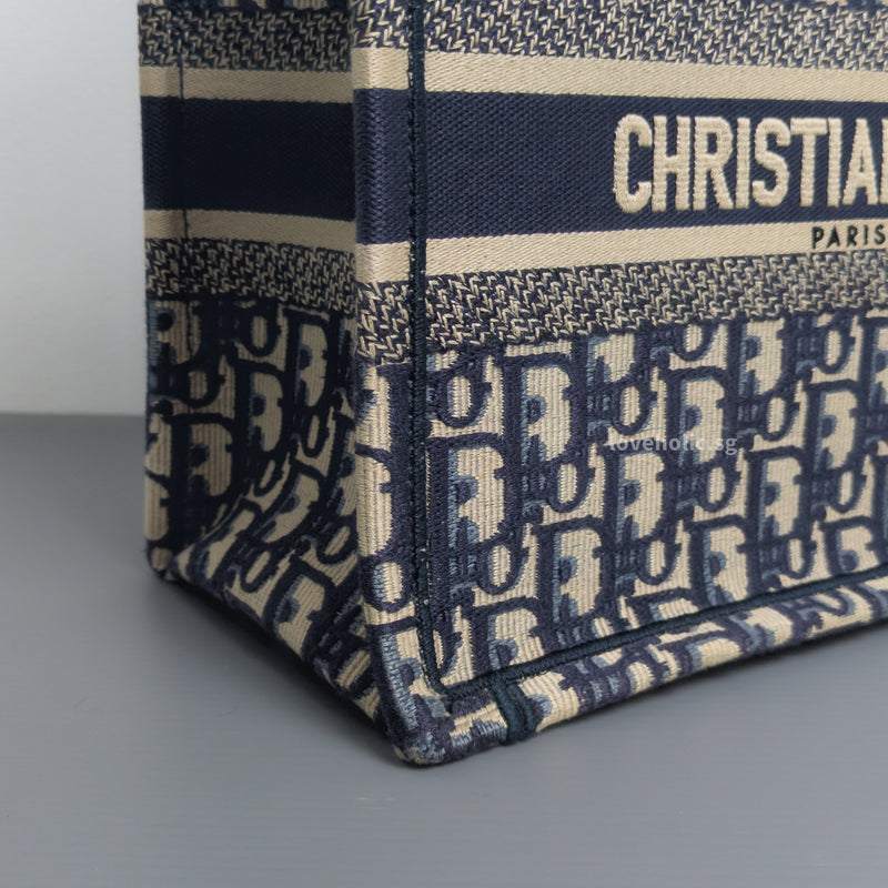 Tote Bag Small | Blue Dior Oblique Embroidery