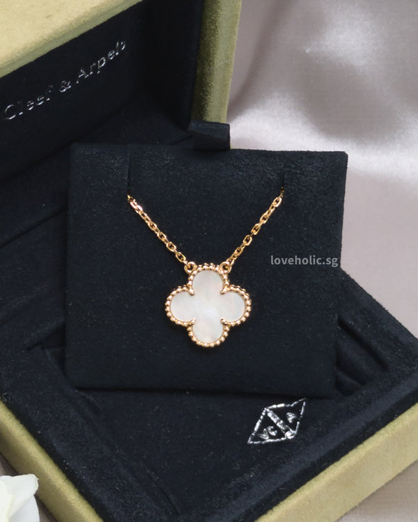 Van Cleef & Arpels VCA Vintage Alhambra Necklace Mother of Pearl 18K Gold-front