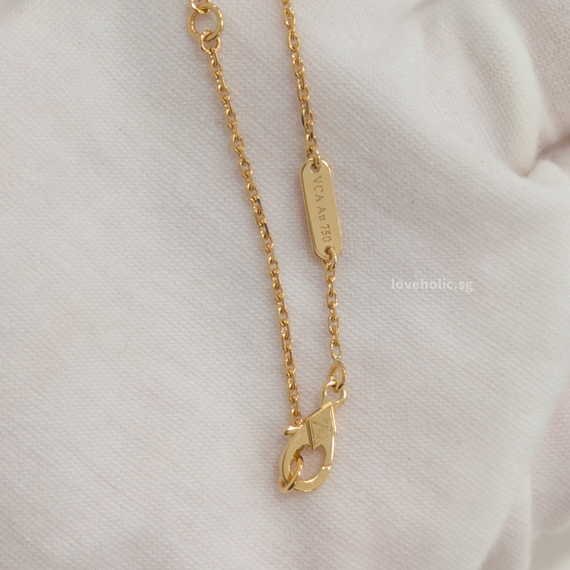 Van Cleef & Arpels VCA Vintage Alhambra Necklace Mother of Pearl 18K Gold-front1