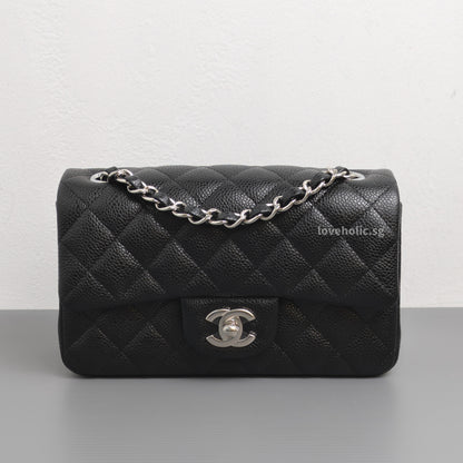 Chanel Mini Rectangle 18S Black Caviar Silver Hardware-front1