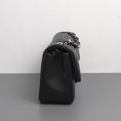 Chanel Mini Rectangle 18S Black Caviar Silver Hardware-side