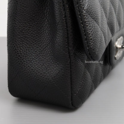 Chanel Mini Rectangle 18S Black Caviar Silver Hardware-details