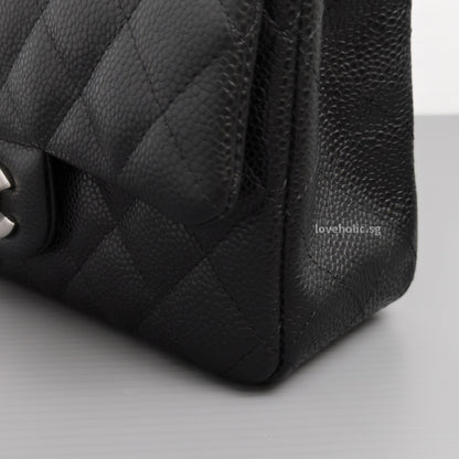 Chanel Mini Rectangle 18S Black Caviar Silver Hardware-details