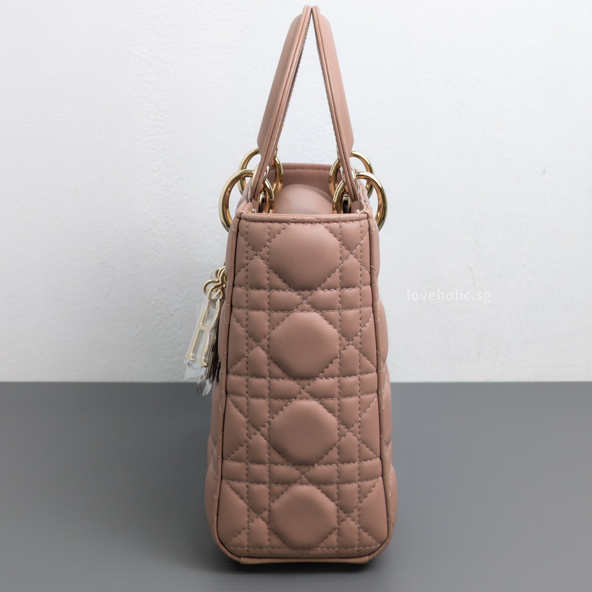 Dior My ABC Lady Dior Small | Blush  Lambskin Light Gold Hardware-details