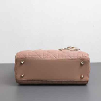 Dior My ABC Lady Dior Small | Blush  Lambskin Light Gold Hardware-details