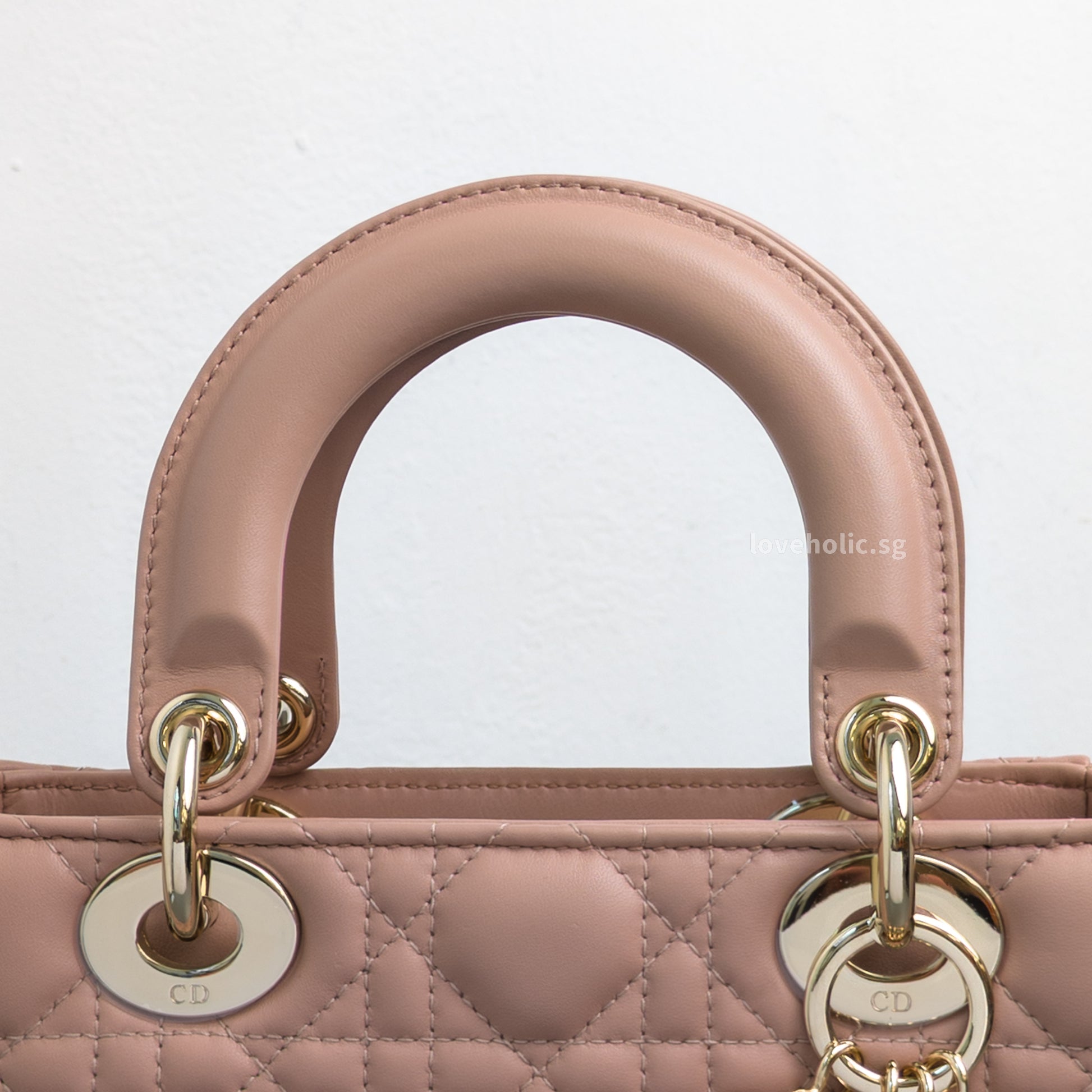 Dior My ABC Lady Dior Small | Blush  Lambskin Light Gold Hardware-details