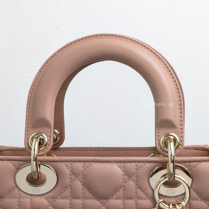 Dior My ABC Lady Dior Small | Blush  Lambskin Light Gold Hardware-details