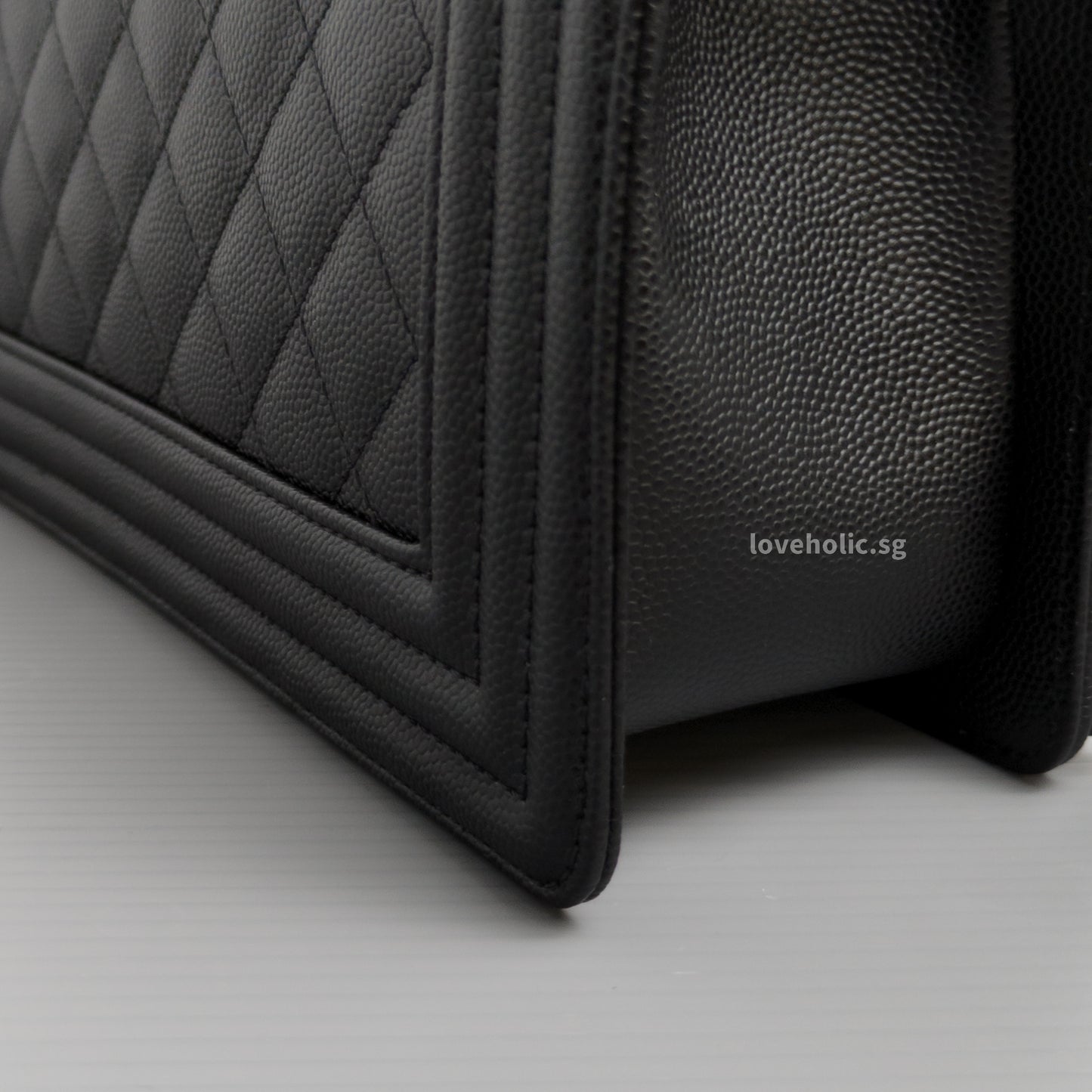 Chanel Boy Small | Black Caviar Ruthenium Hardware-details