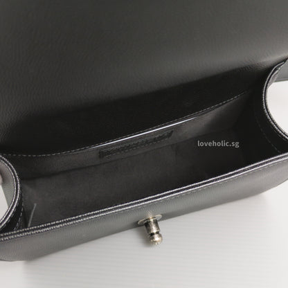 Chanel Boy Small | Black Caviar Ruthenium Hardware-details