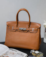 Hermes Birkin Retourne 30 | Gold Togo Palladium Hardware-front