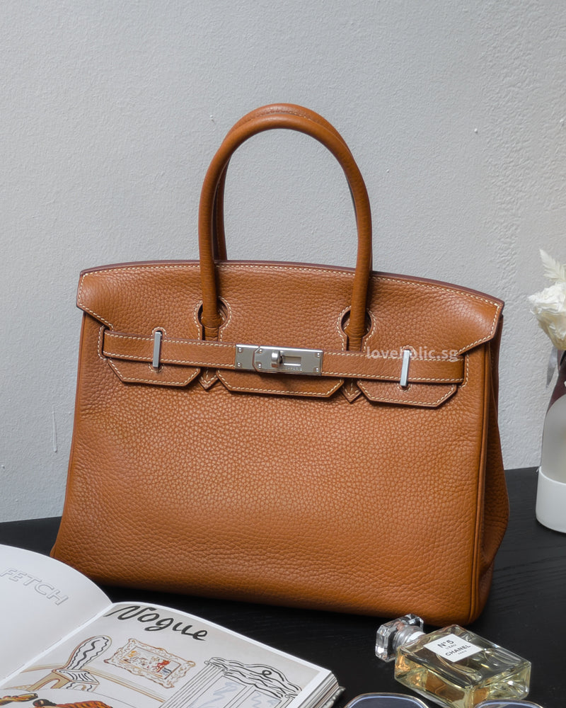 Hermes Birkin Retourne 30 | Gold Togo Palladium Hardware-front