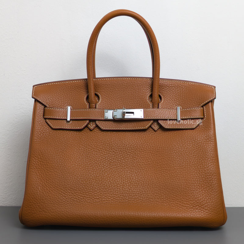 Hermes Birkin Retourne 30 | Gold Togo Palladium Hardware-front1