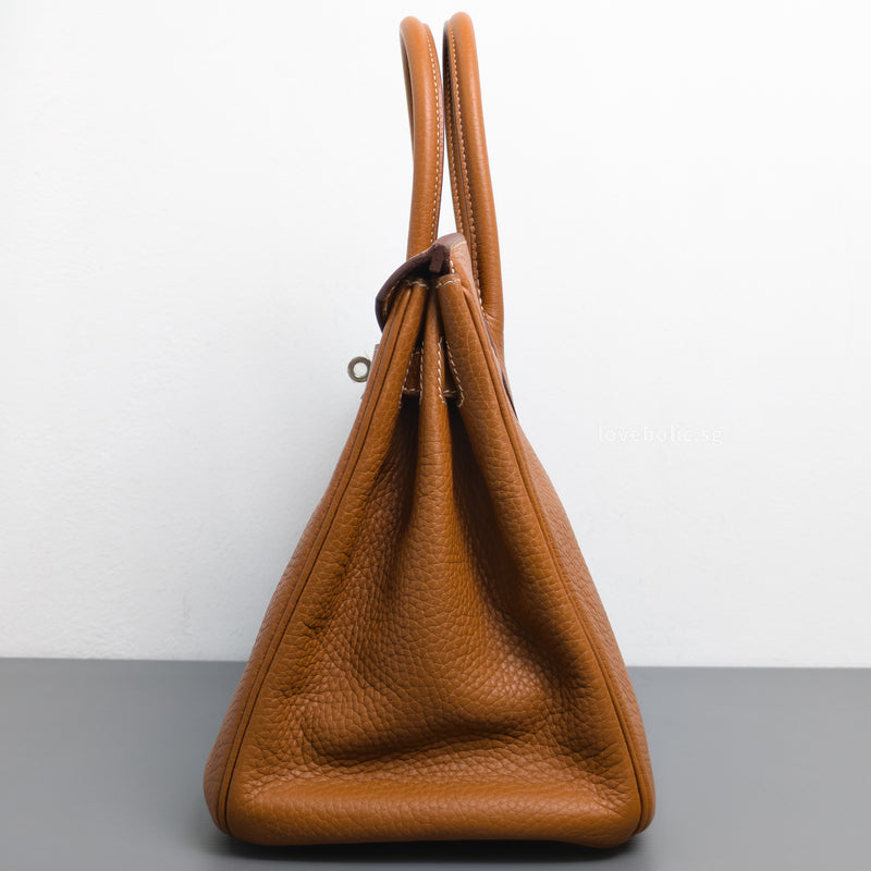 Hermes Birkin Retourne 30 | Gold Togo Palladium Hardware-details