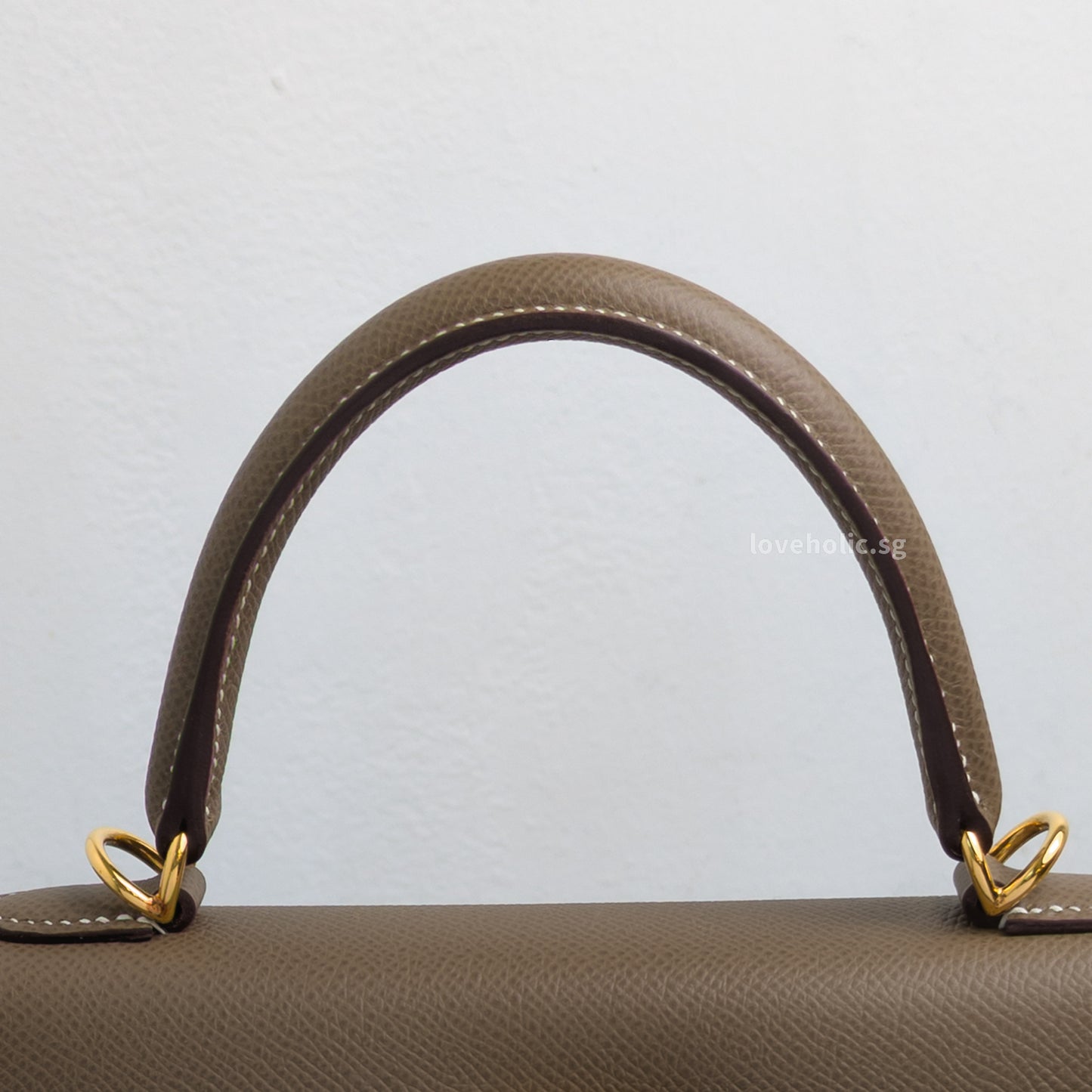 Hermes Kelly Sellier 25 | Etoupe Epsom Gold Hardware-details