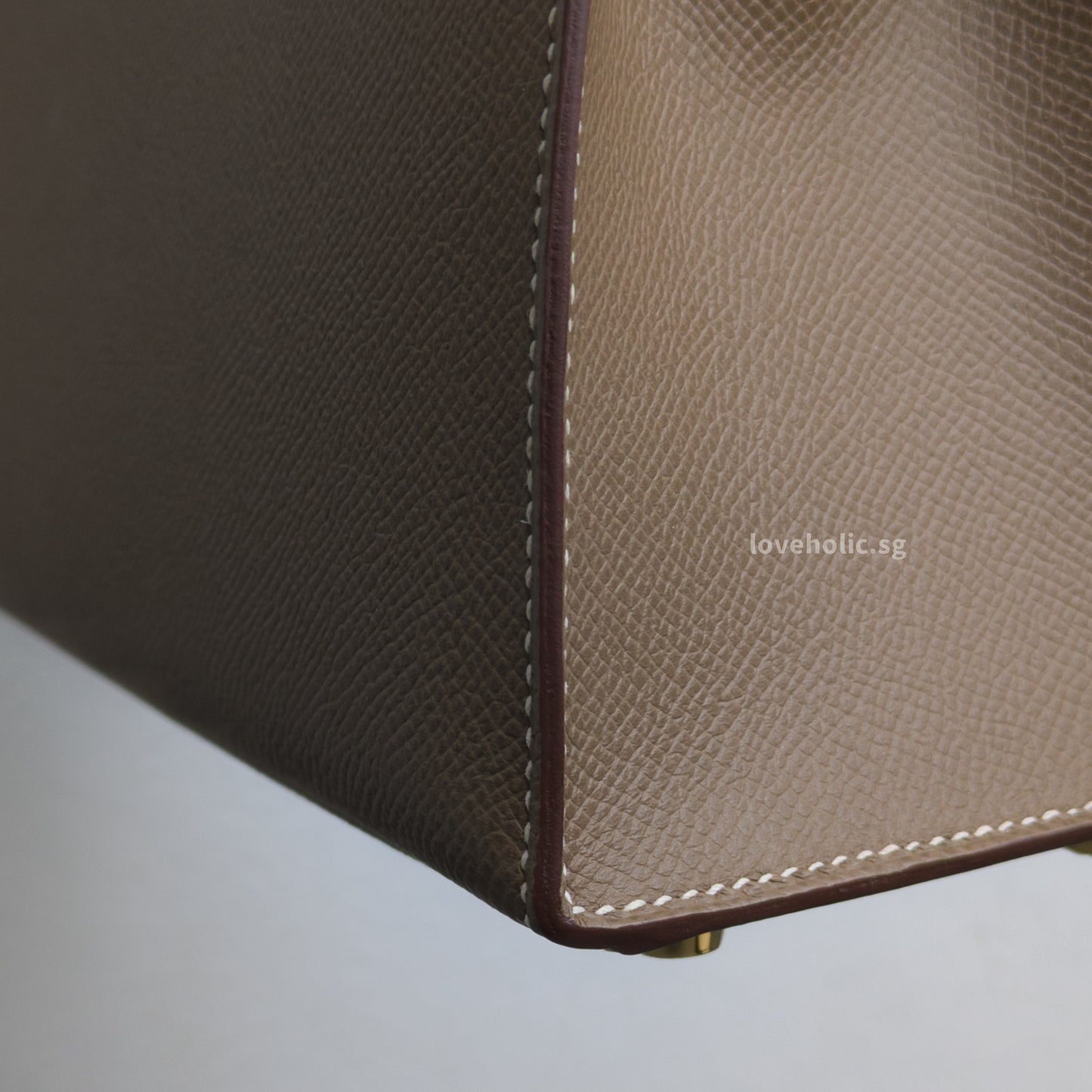 Hermes Kelly Sellier 25 | Etoupe Epsom Gold Hardware-details