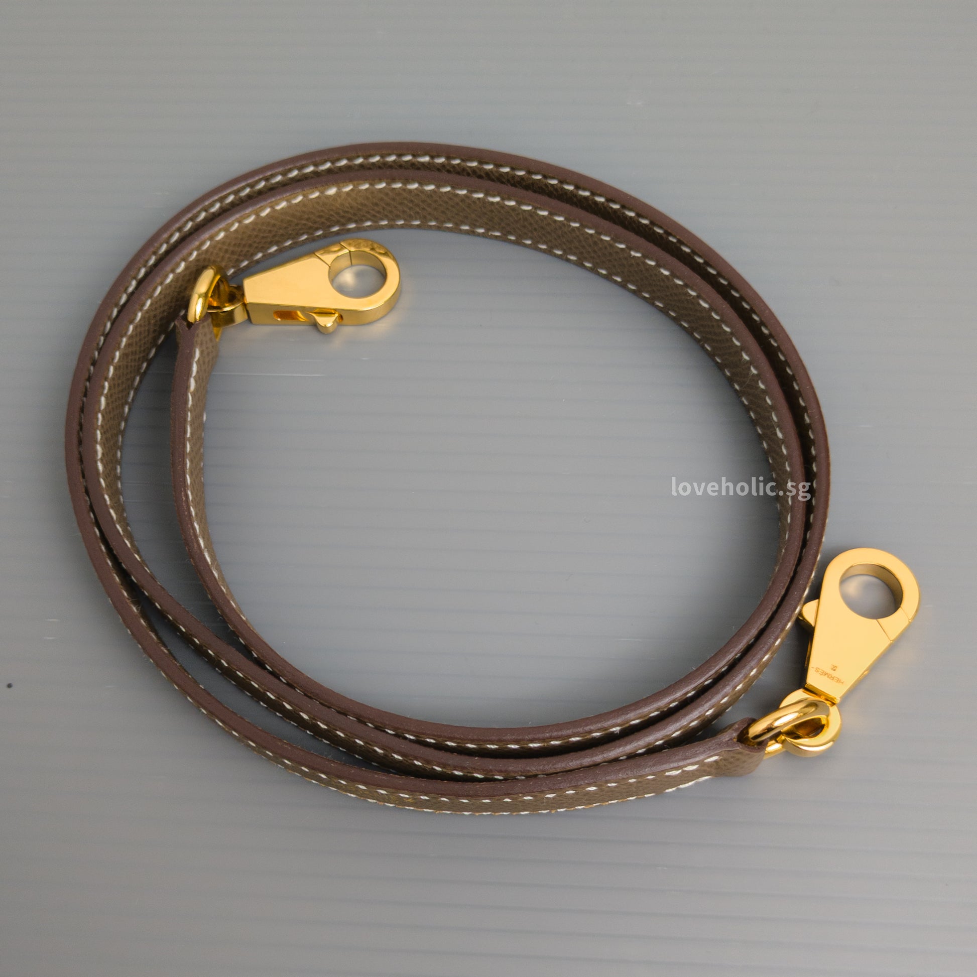 Hermes Kelly Sellier 25 | Etoupe Epsom Gold Hardware-details