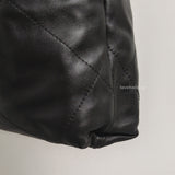 Chanel 22 Bag Mini | Black Shiny Calfskin Brushed Gold Hardware-details