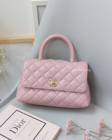 Chanel Coco Handle Small | 24A Light Pink Caviar Light Gold Hardware-front