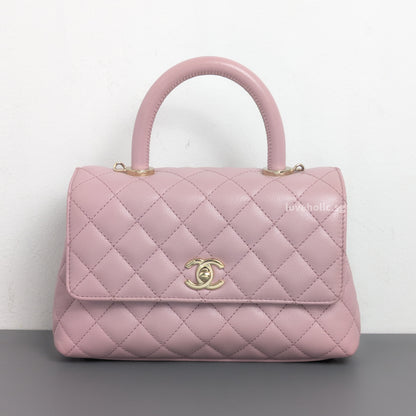Chanel Coco Handle Small | 24A Light Pink Caviar Light Gold Hardware-front1