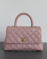 Coco Handle Small | 24A Light Pink Caviar Light Gold Hardware