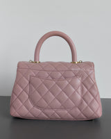 Coco Handle Small | 24A Light Pink Caviar Light Gold Hardware