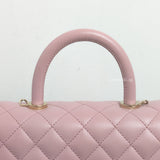 Chanel Coco Handle Small | 24A Light Pink Caviar Light Gold Hardware-details